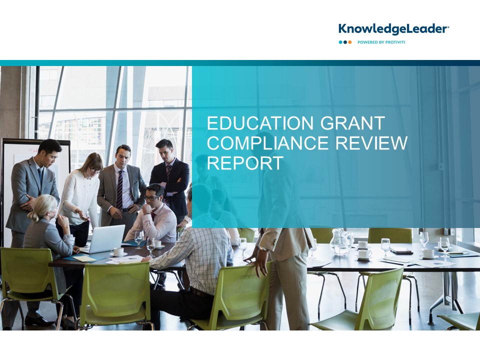 Screenshot of the first page of Education Grant Compliance Review Report