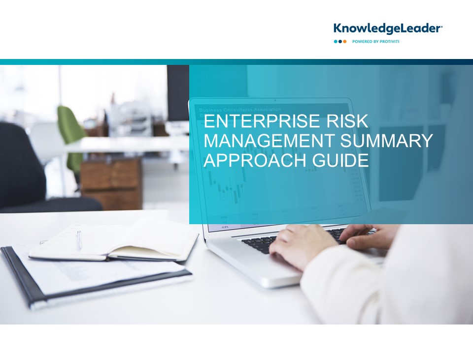 Screenshot of the first page of Enterprise Risk Management Summary Approach Guide