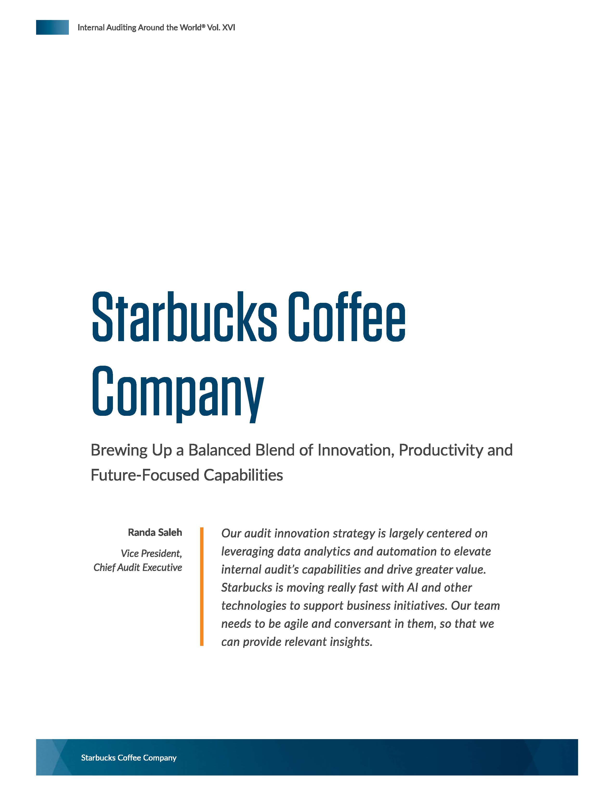 Screenshot of the first page of IAAroundWorld16 Protiviti Starbucks