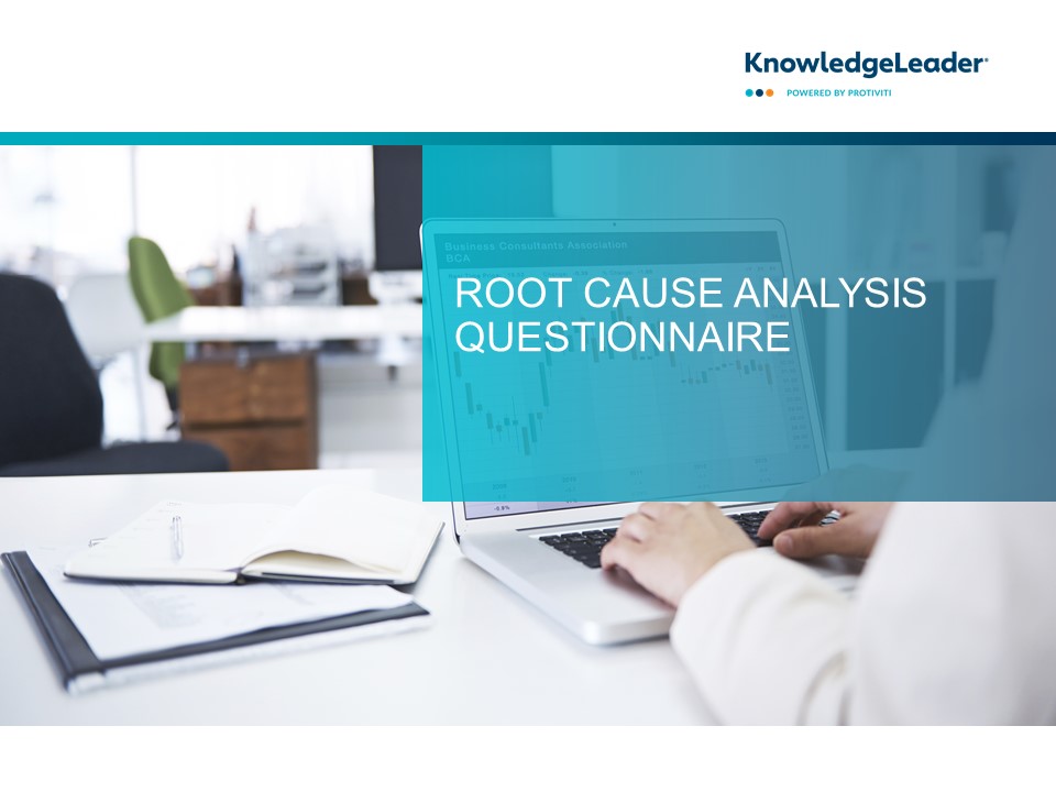Screenshot of the first page of Root Cause Analysis Questionnaire