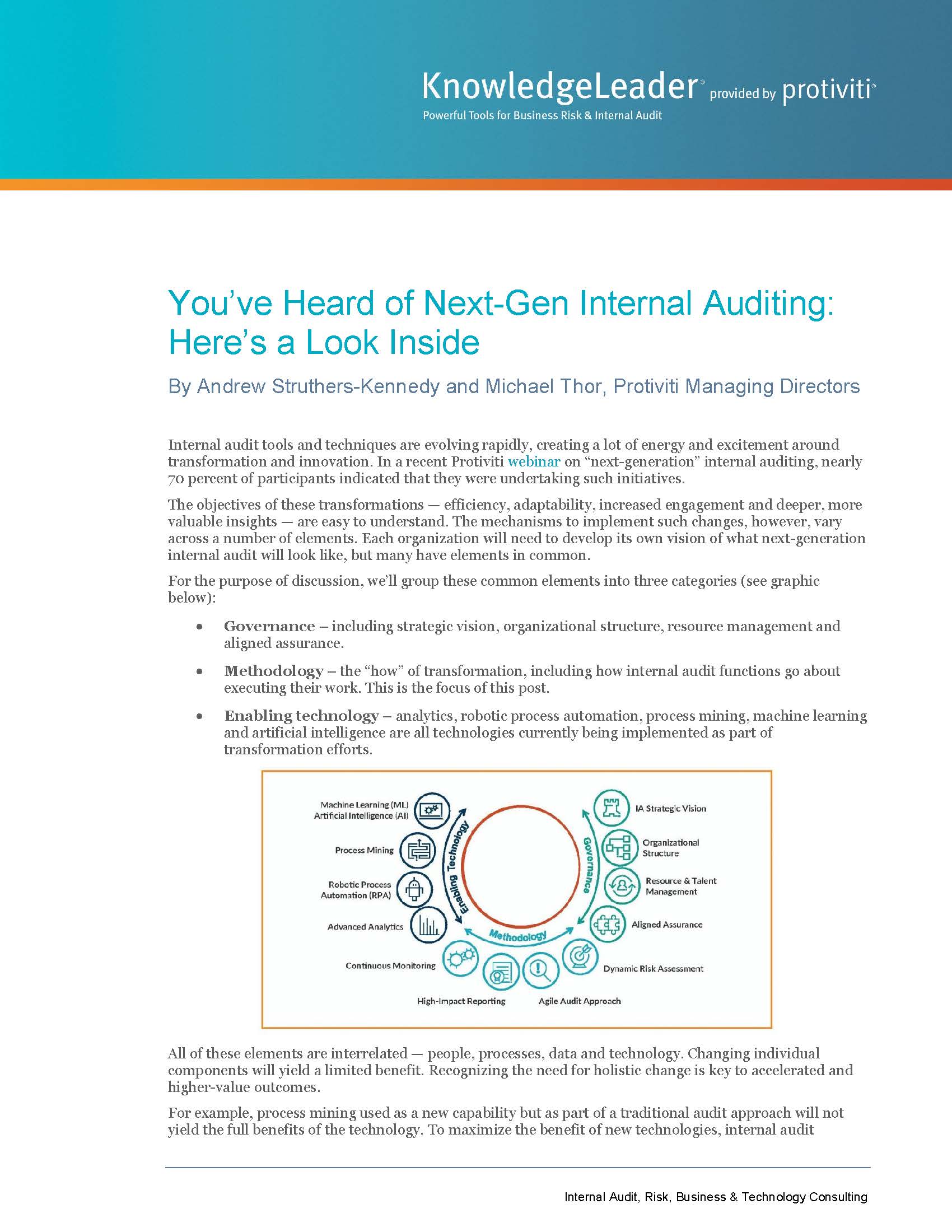 Screenshot of the first page of You’ve Heard of Next-Gen Internal Auditing: Here’s a Look Inside