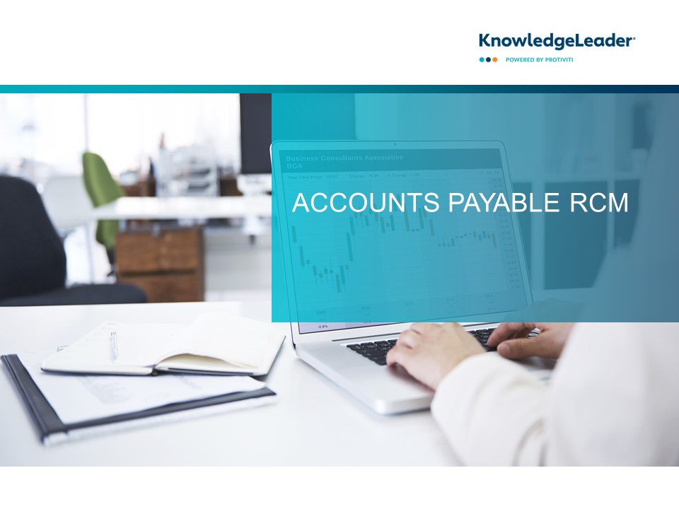 Screenshot of the first page of Accounts Payable RCM