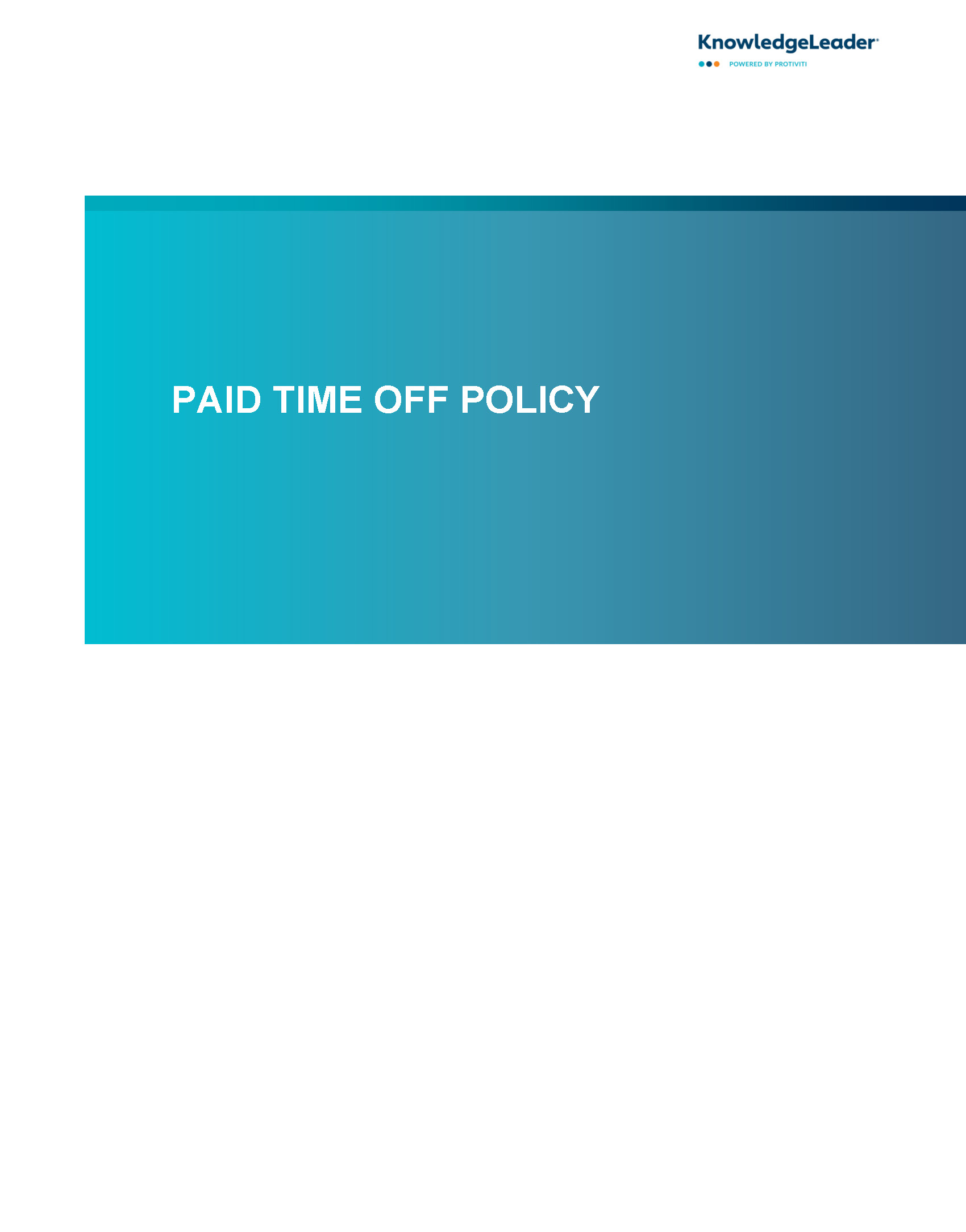 Paid Time Off Policy