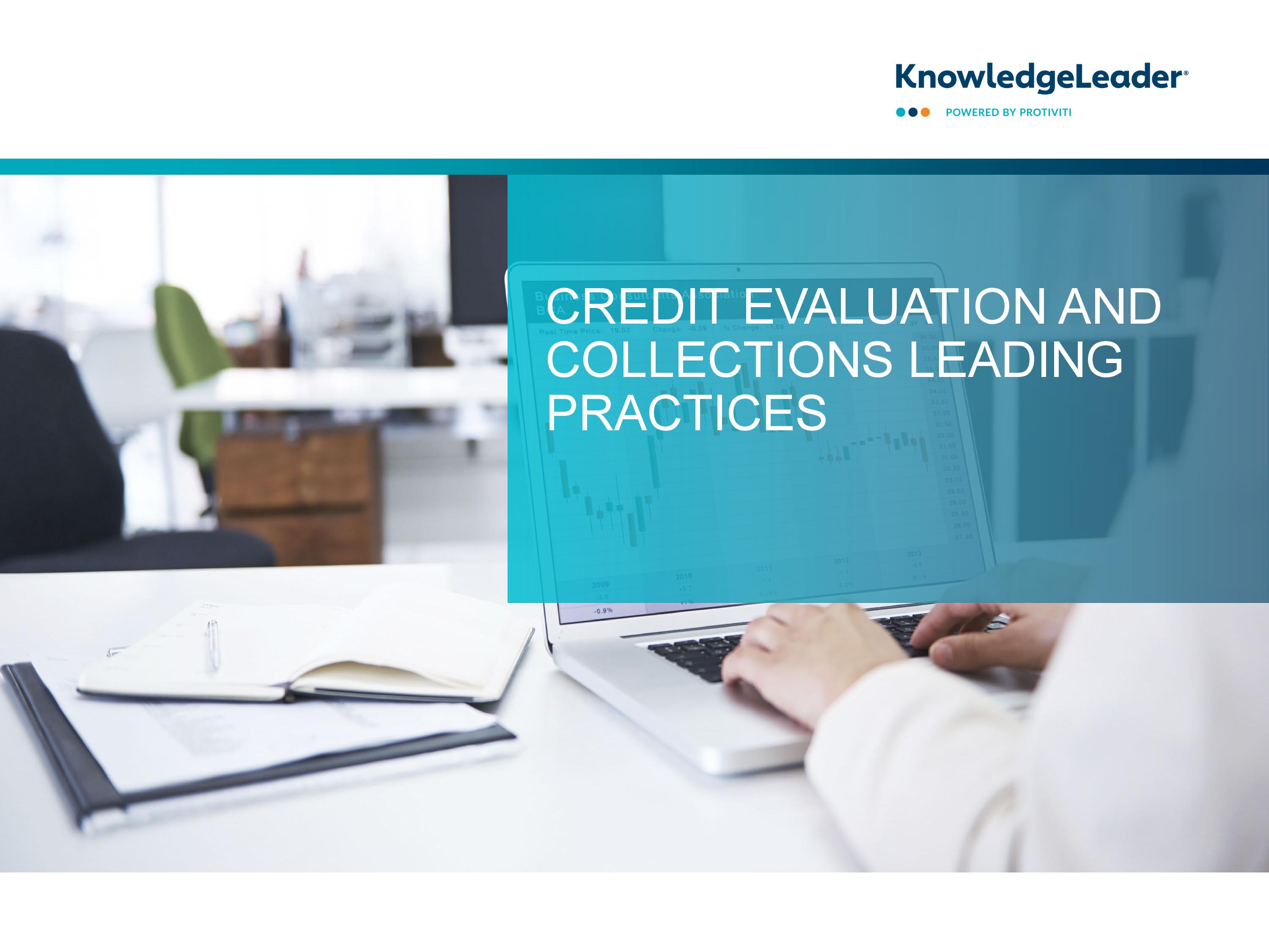 screenshot of the first page of Credit Evaluation and Collections Leading Practices