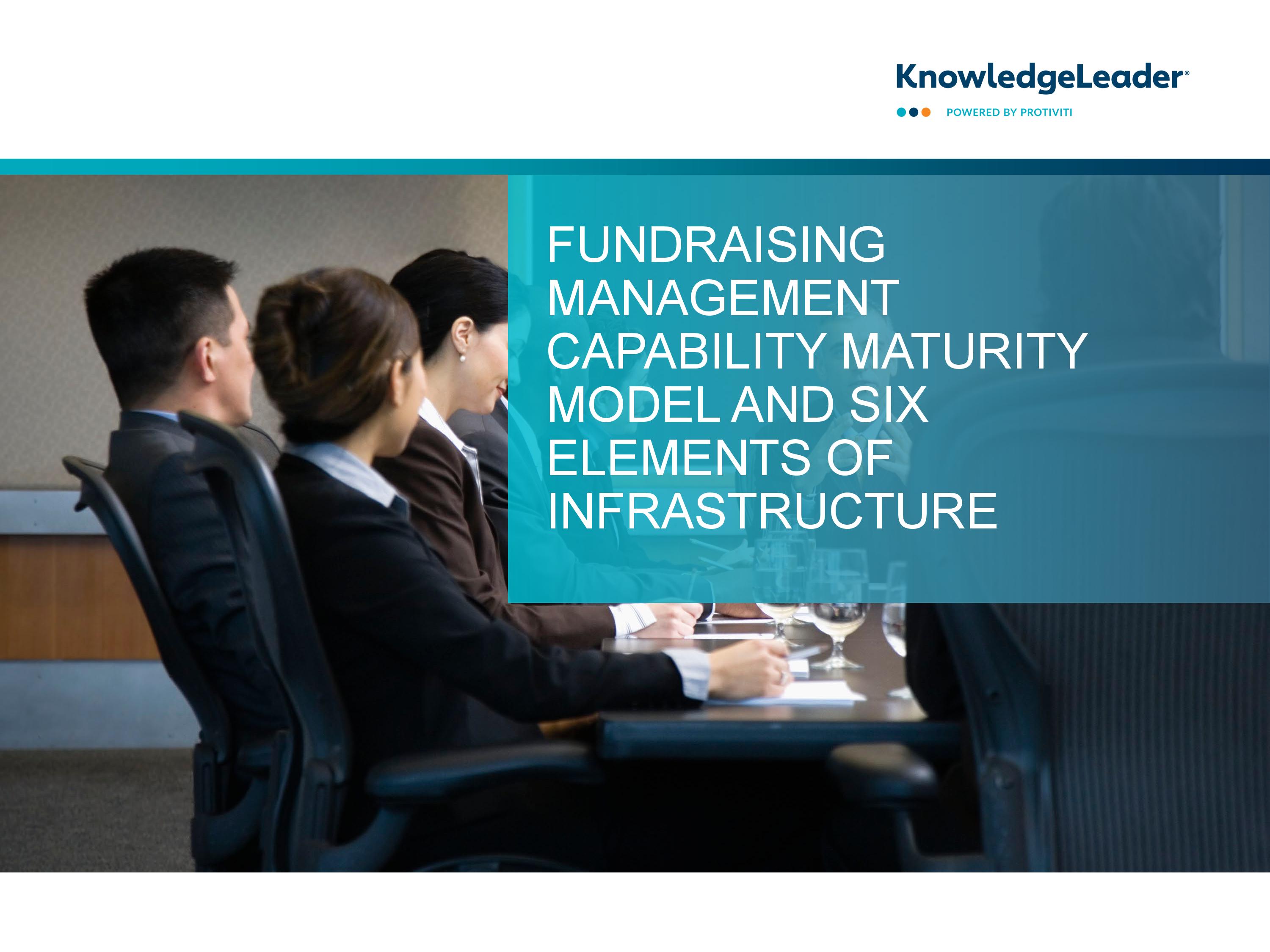 screenshot of the first page of Fundraising Management Capability Maturity Model and Six Elements of Infrastructure