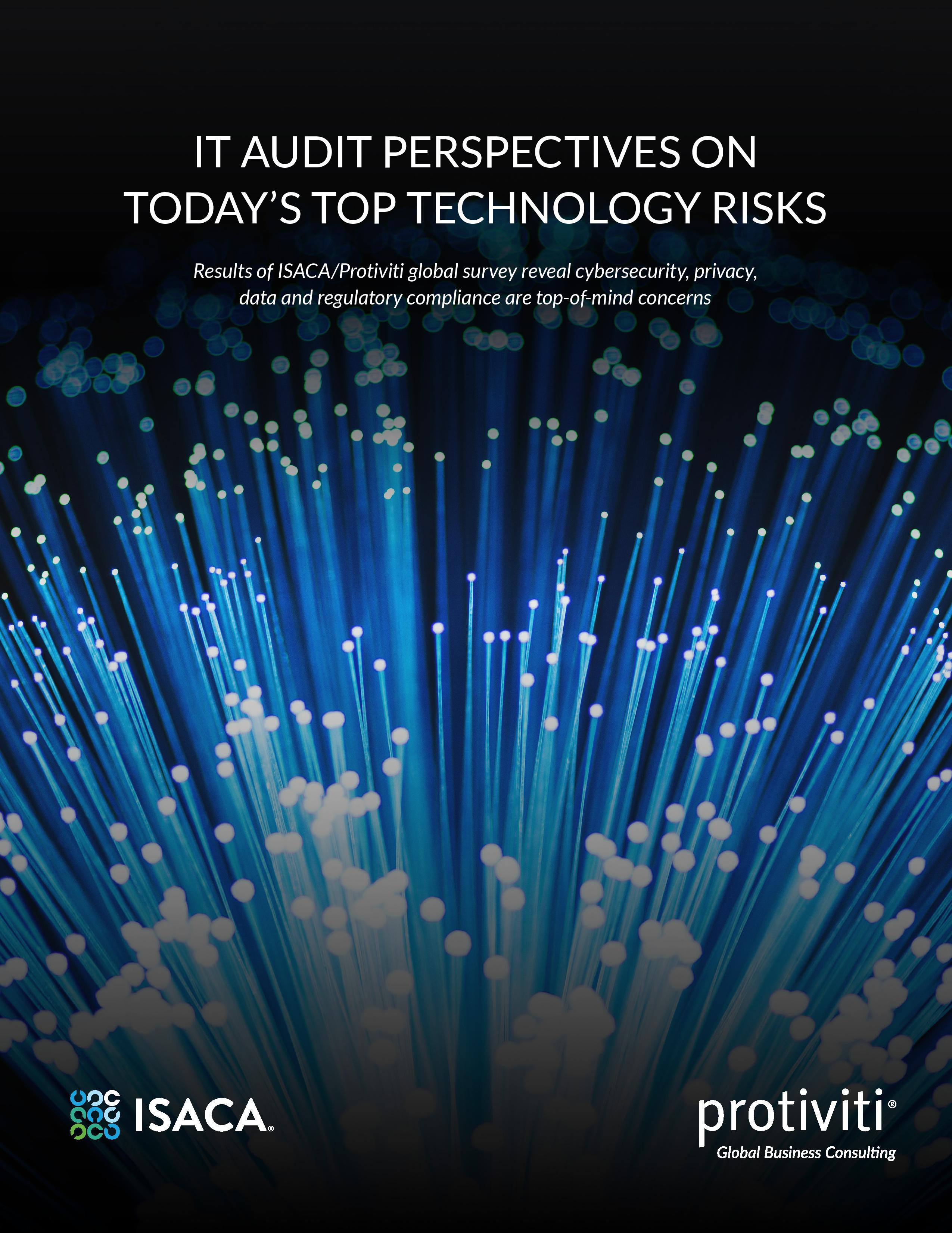 screenshot of the first page of 2022 IT audit perspectives on today's top technology risks