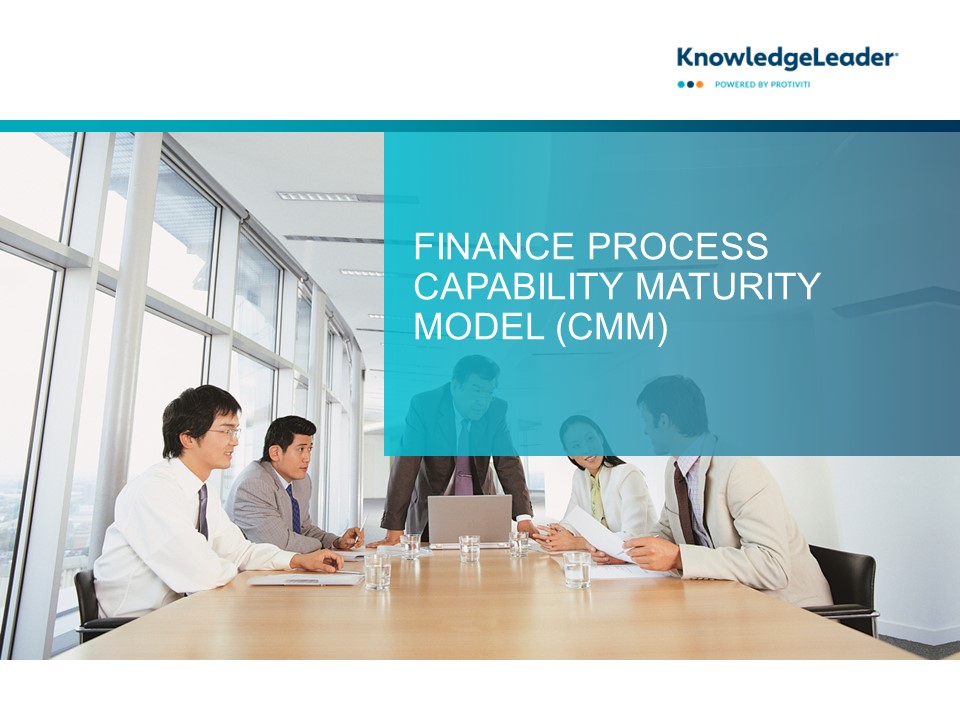 Screenshot of the first page of Finance Process Capability Maturity Model (CMM)