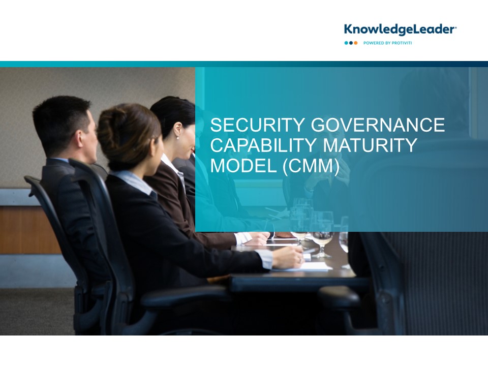 Screenshot of the first page of Security Governance Capability Maturity Model (CMM)