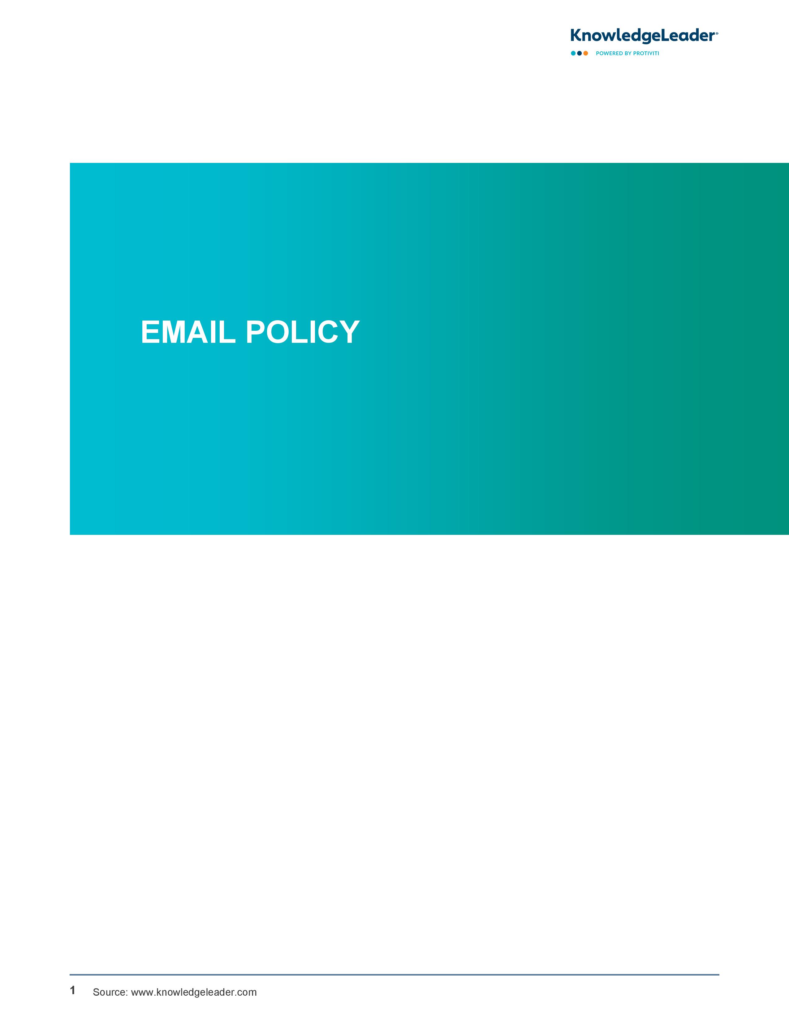 Screenshot of the first page of Email Policy