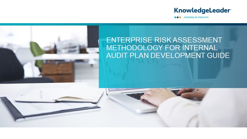 Screenshot of the first page of Enterprise Risk Assessment Methodology for Internal Audit Plan Development Guide