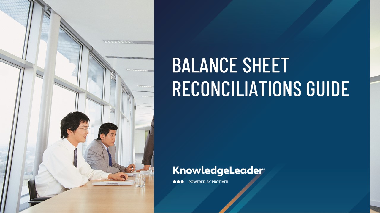 Screenshot of the first page of Balance Sheet Reconciliations Guide
