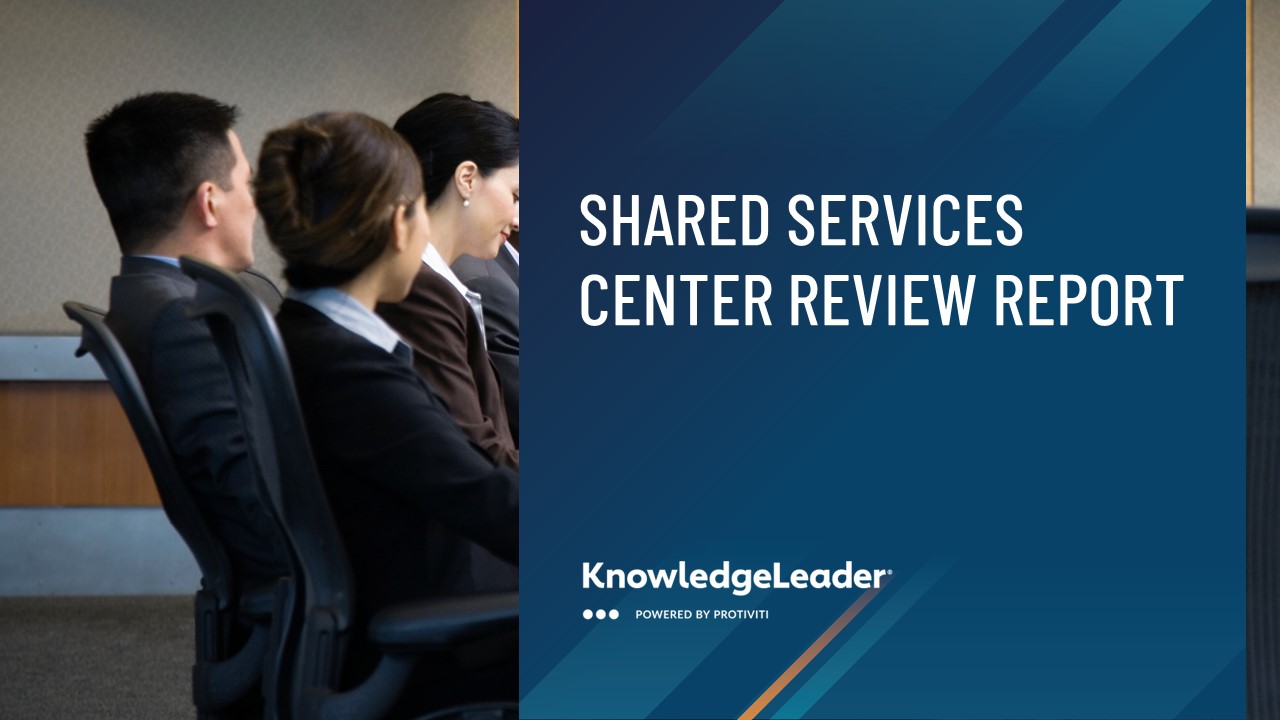 Screenshot of the first page of Shared Services Center Review Report