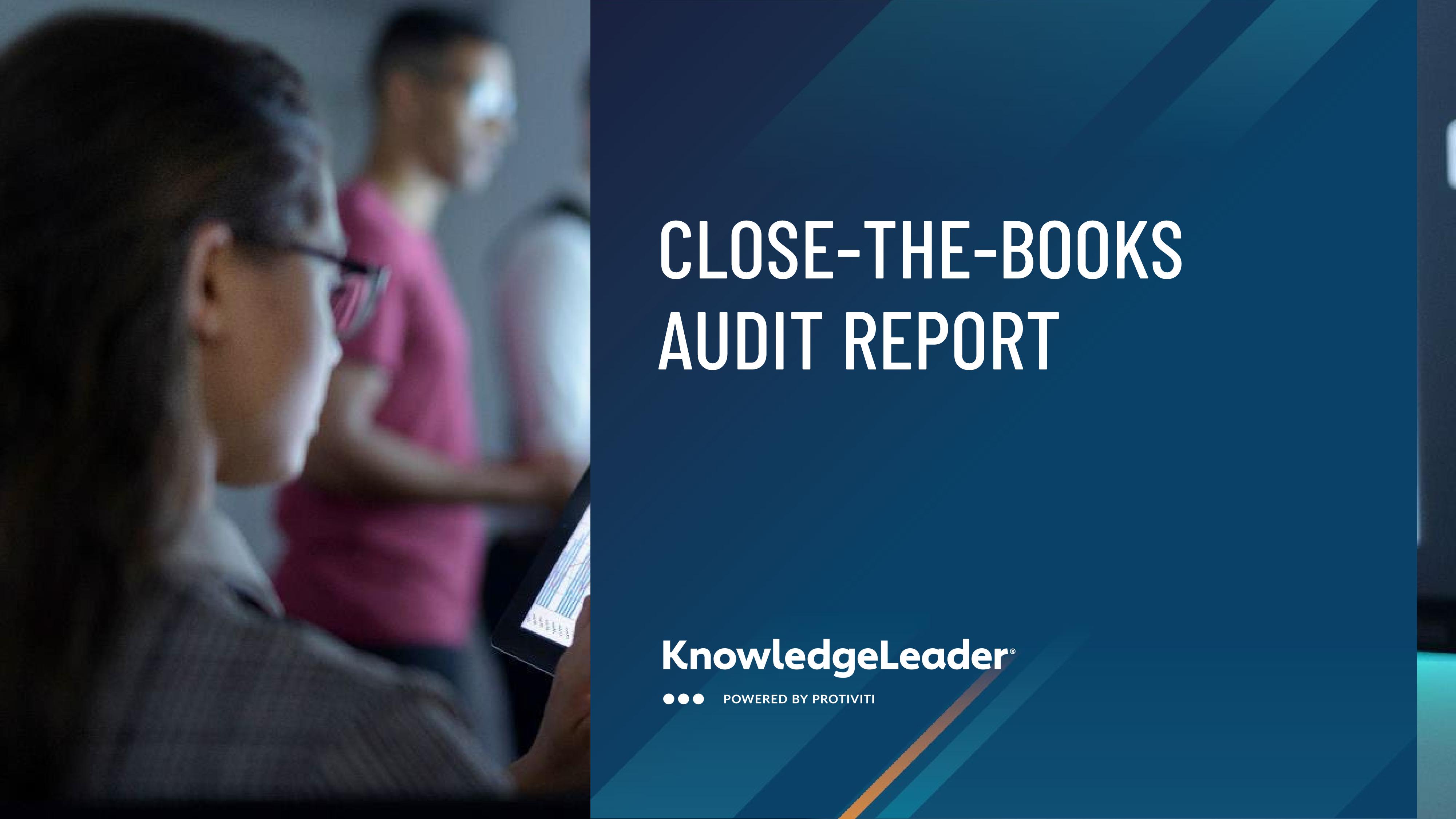 screenshot of the first page of Close-the-Books Audit Report