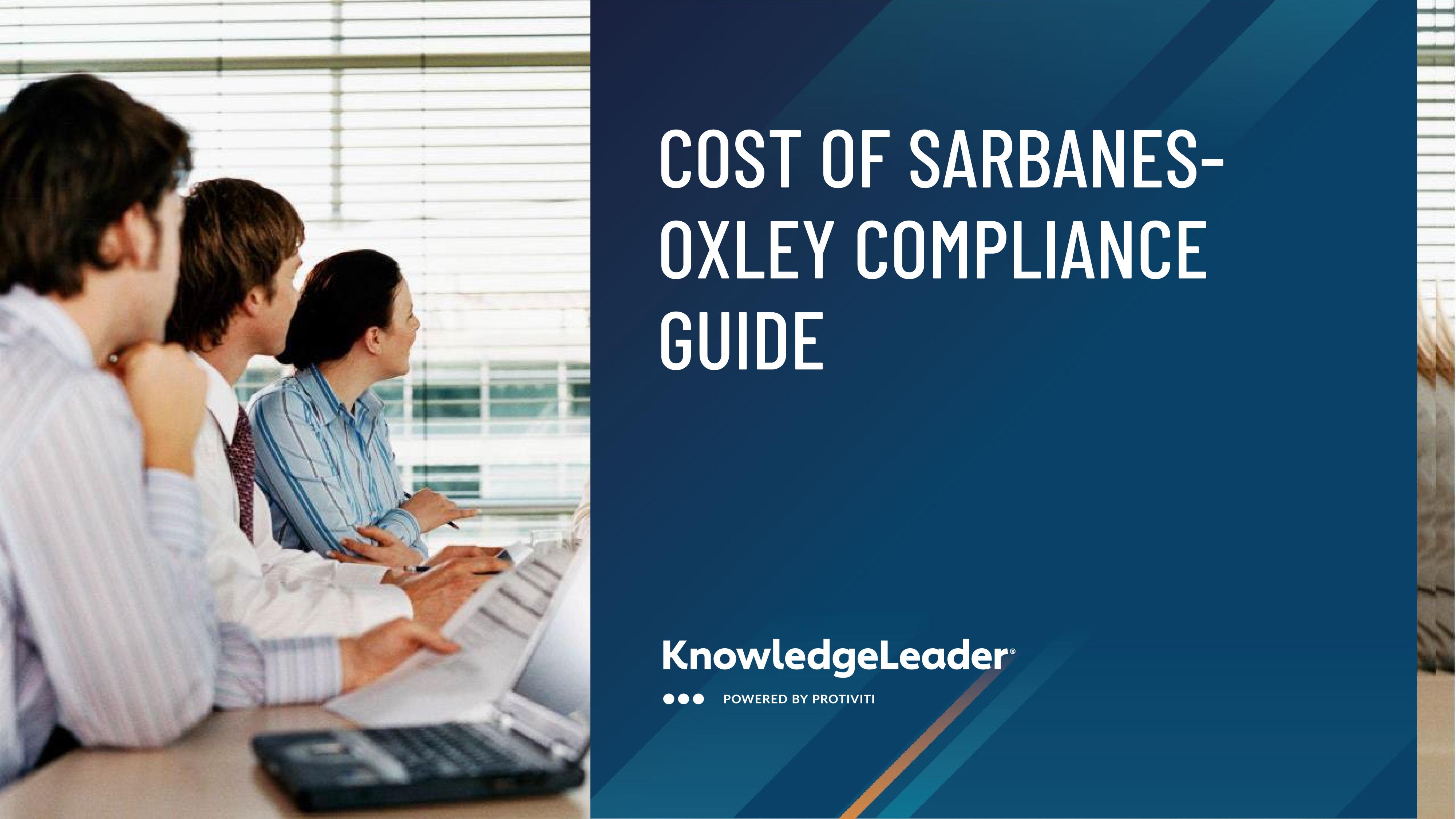 screenshot of the first page of Cost of Sarbanes-Oxley Compliance Guide