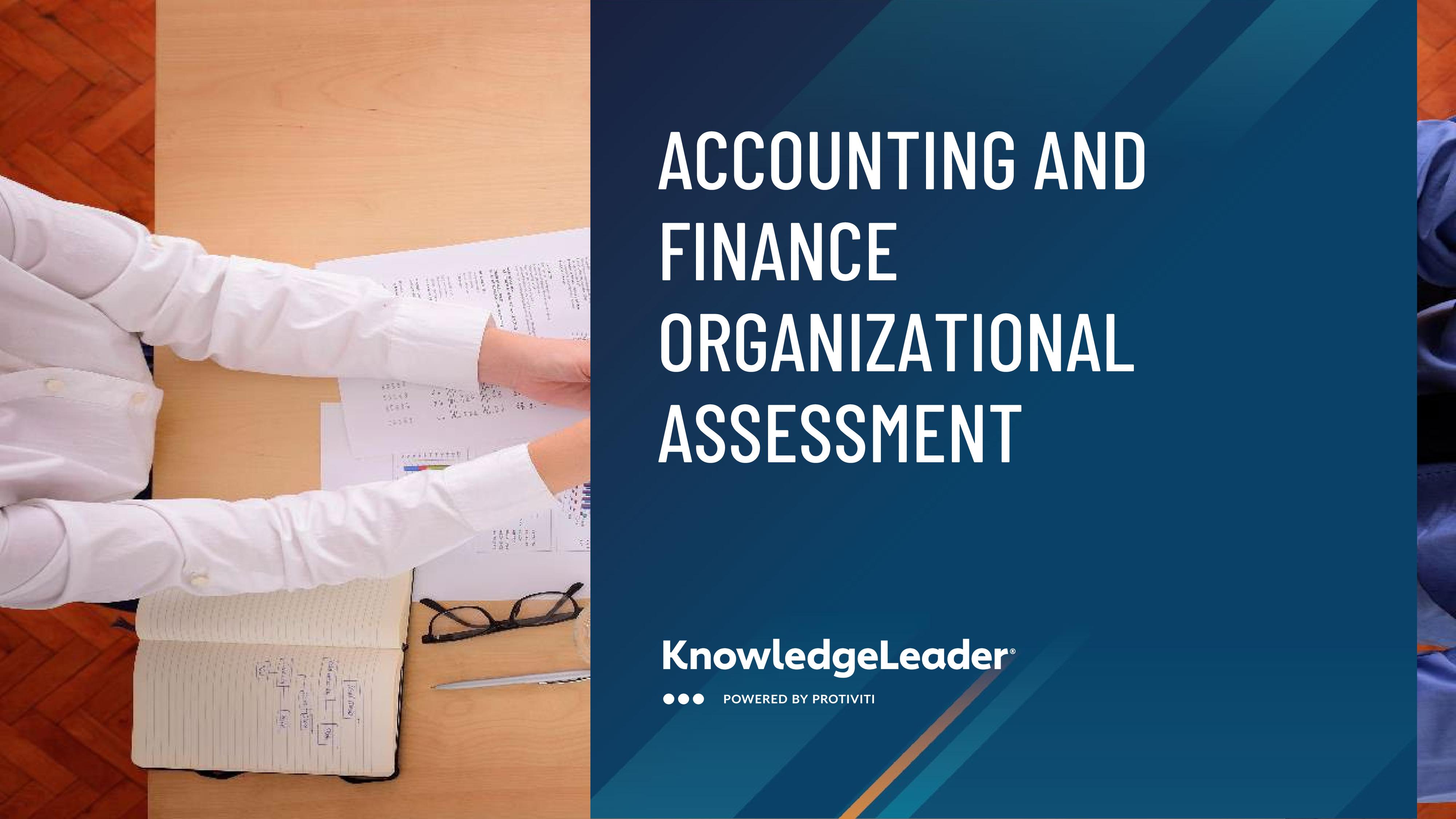 screenshot of the first page of Accounting and Finance Organizational Assessment