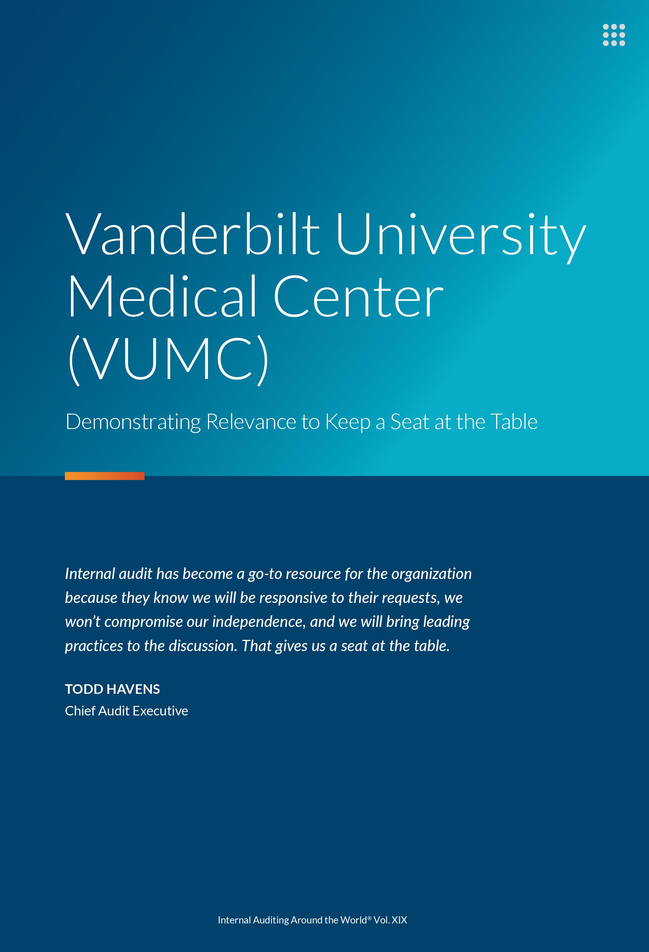 screenshot of the first page of Vanderbilt University Medical Center Performer Profile