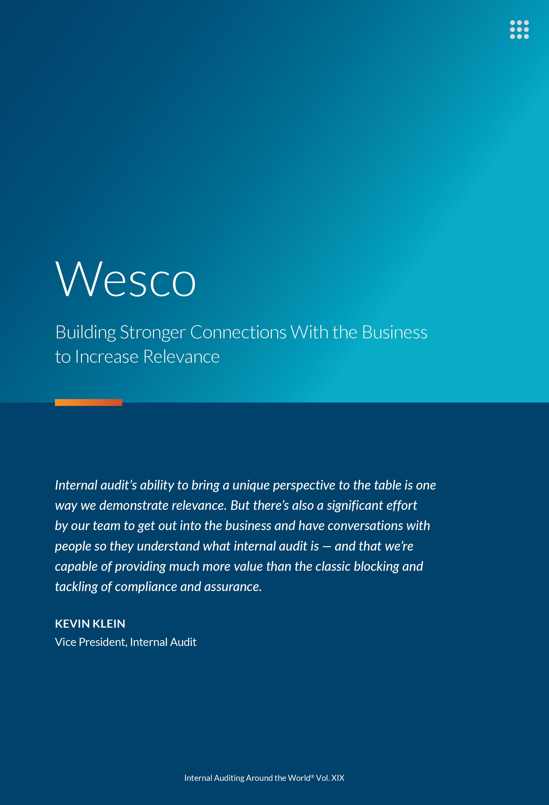 screenshot of the first page of Wesco Building Stronger Connections With the Business to Increase Relevance