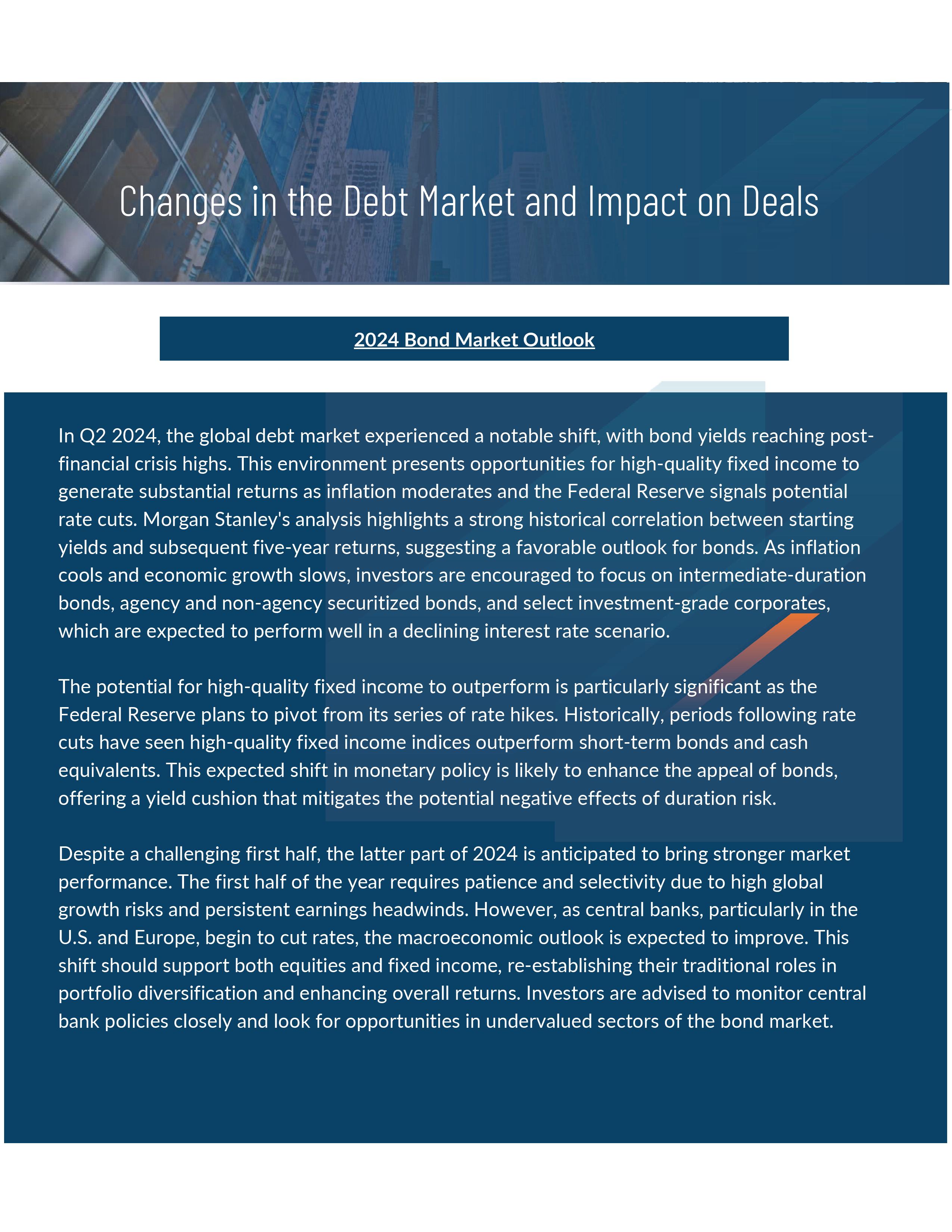 screenshot of the first page of Changes in the Debt Market and Impact on Deals