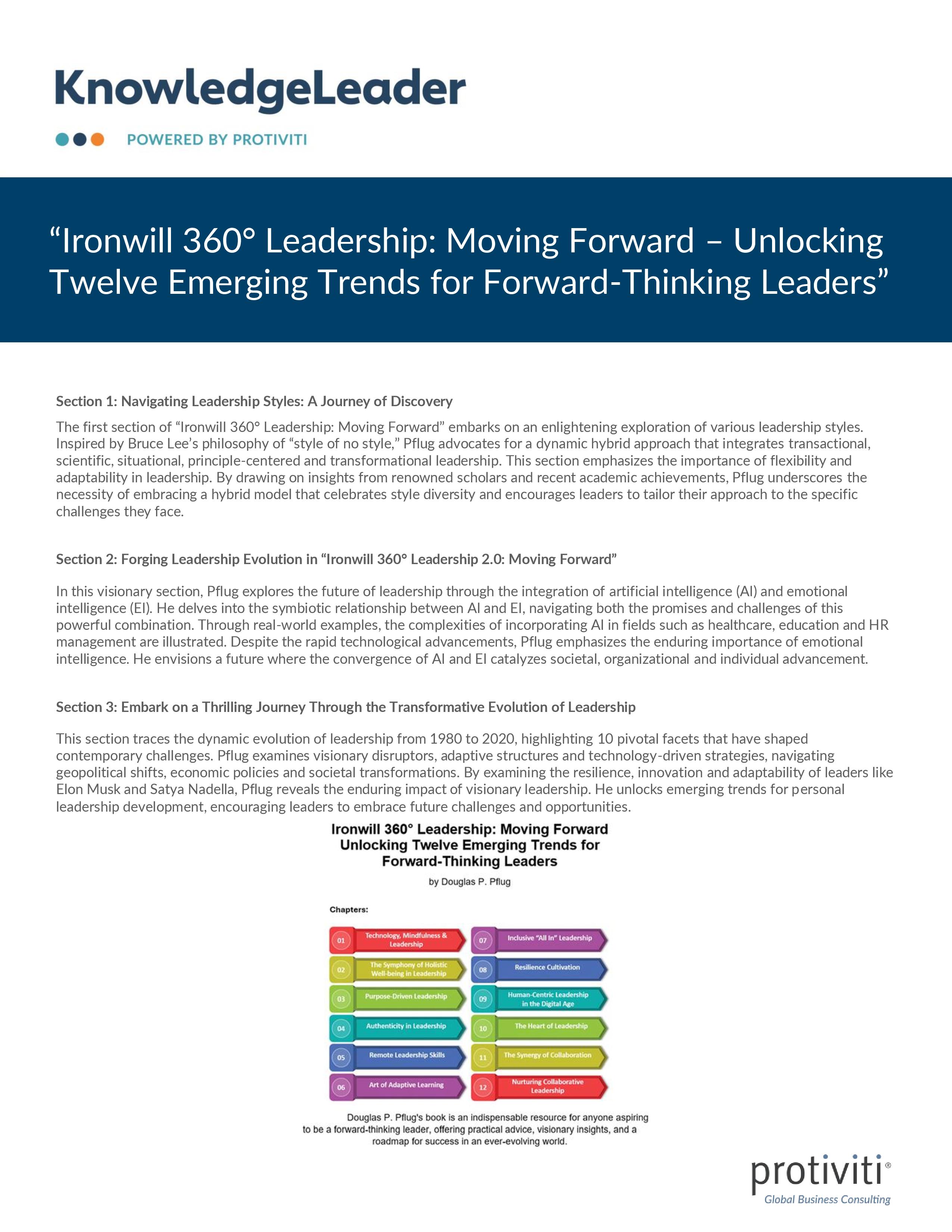 screenshot of the first page of Ironwill 360° Leadership Moving Forward – Unlocking Twelve Emerging Trends for Forward-Thinking Leaders