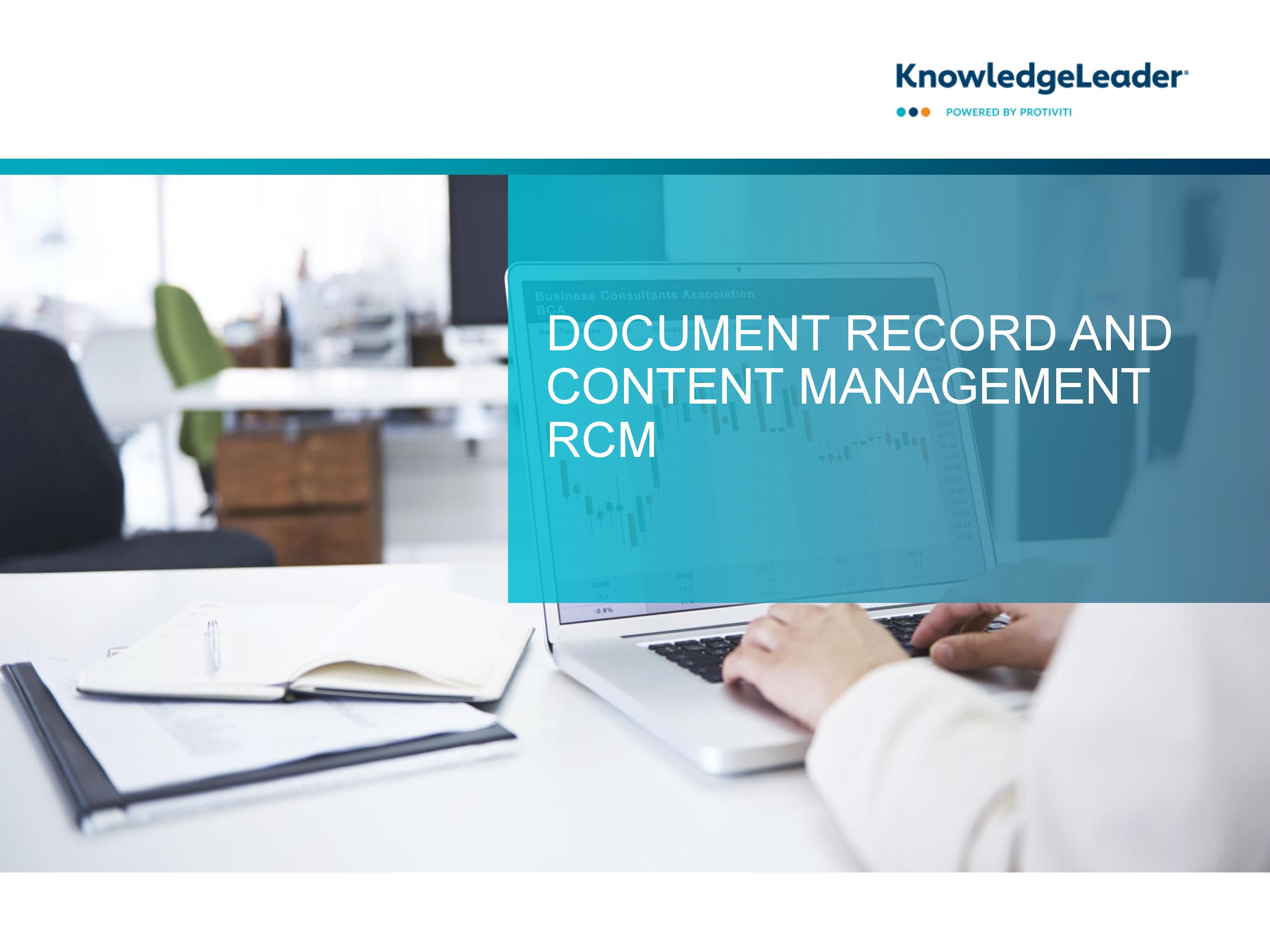 screenshot of the first page of the Document Record and Content Management RCM