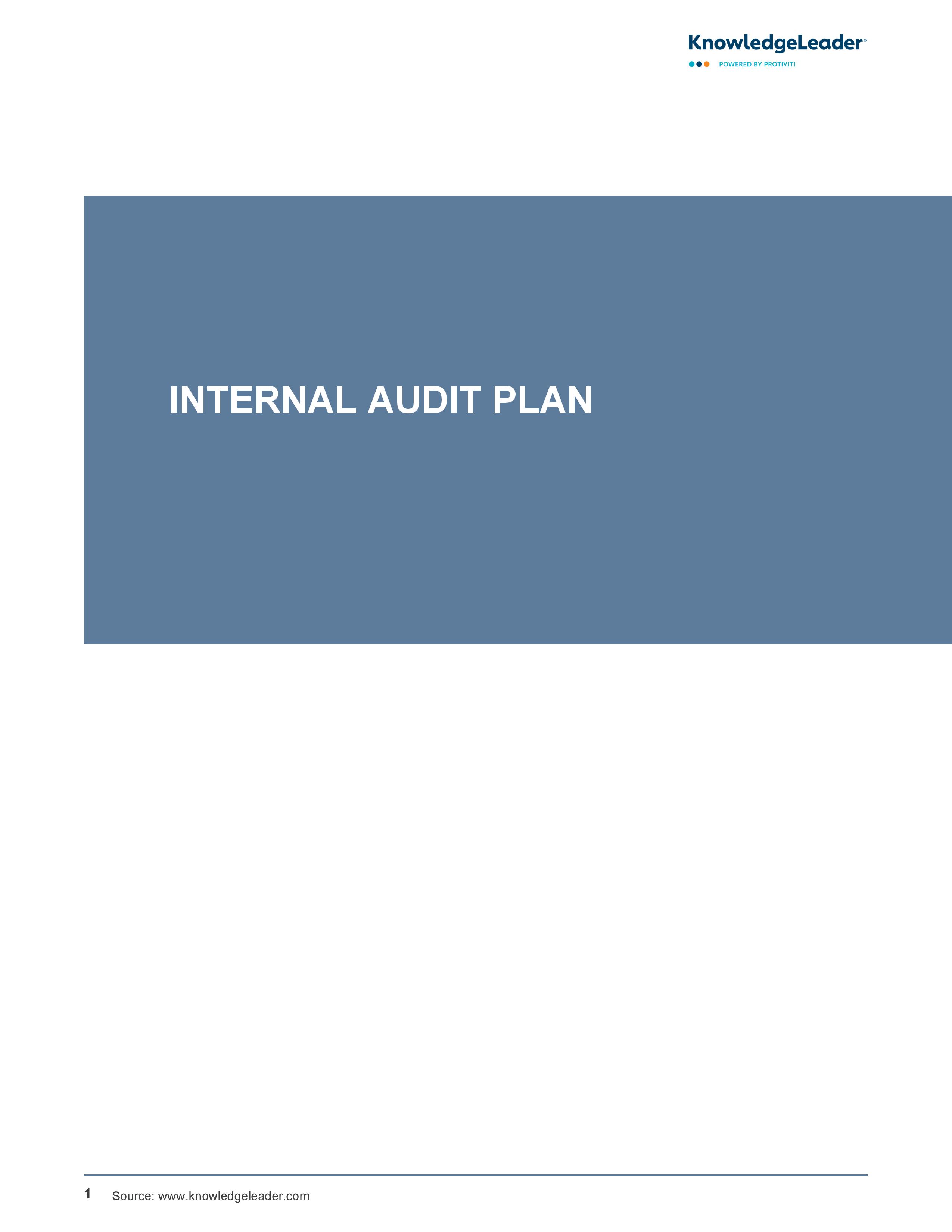 screenshot of the first page of Internal Audit Plan