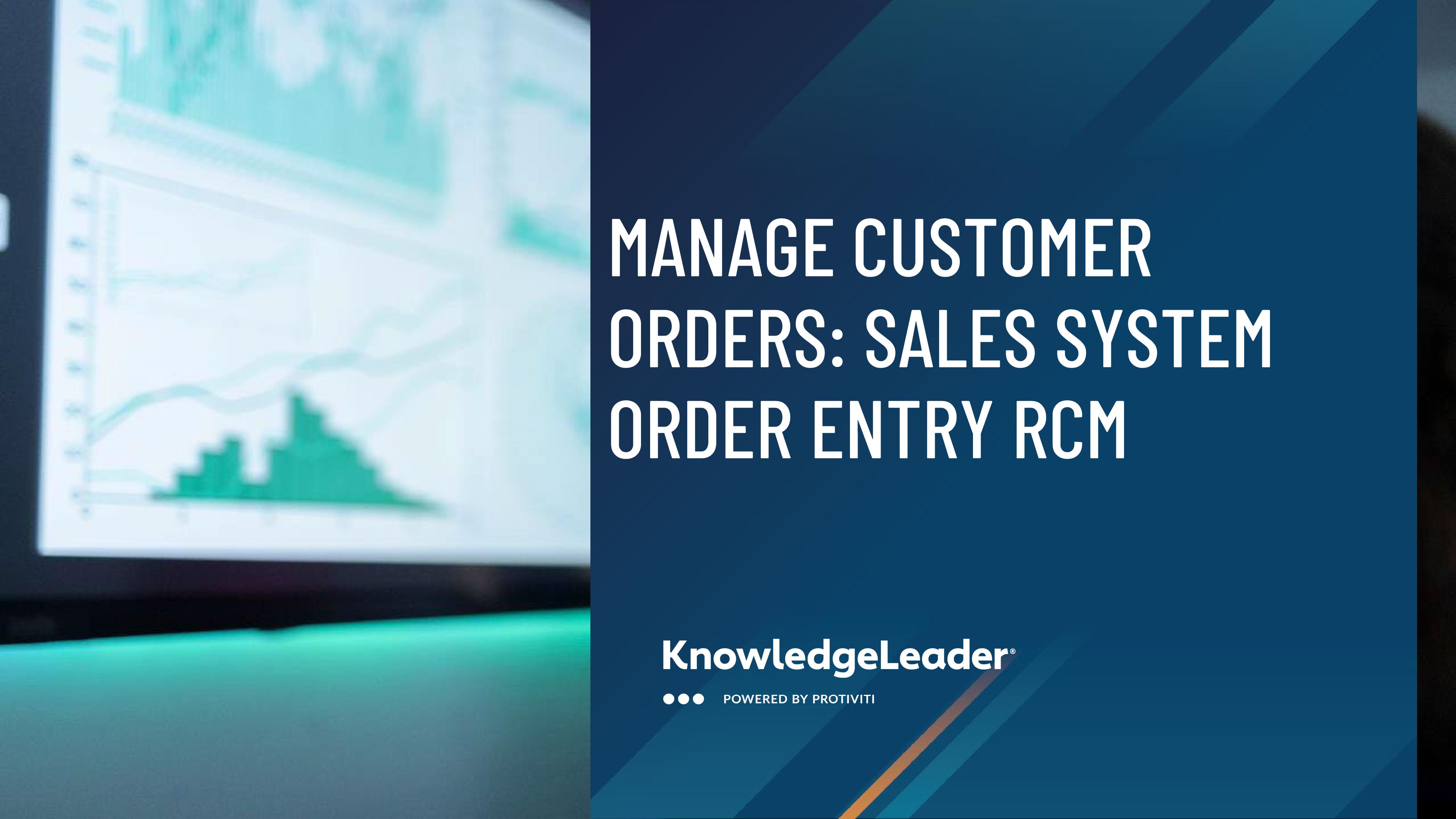 screenshot of the first page of Manage Customer Orders Sales System Order Entry RCM