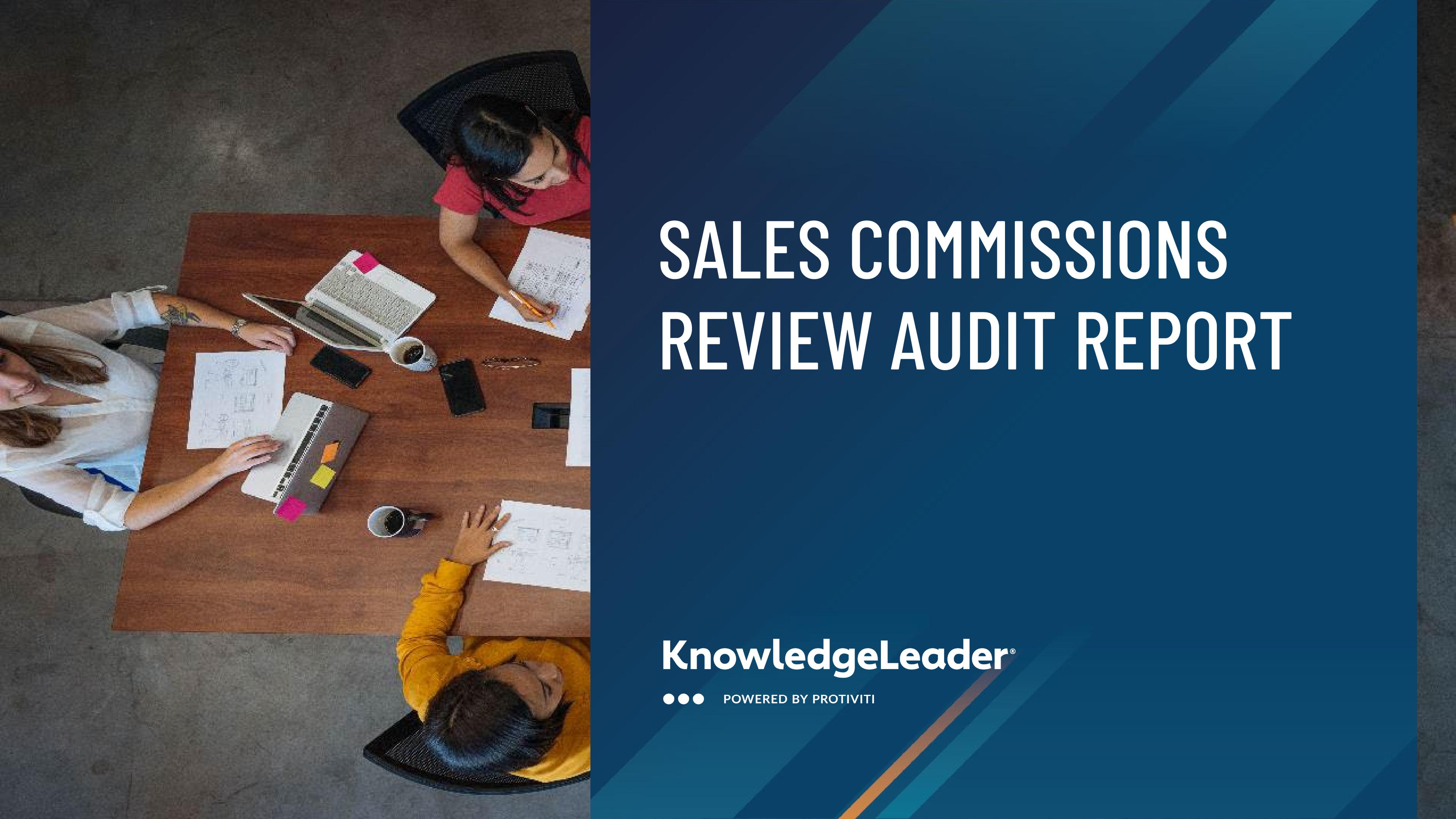 screenshot of the first page of Sales Commissions Review Audit Report