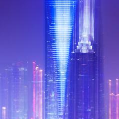 image of purple skyscrapers